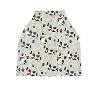 Chiot Mignon Chien Housse de Canopée pour Poussette,Siège de Voiture pour Bébé Dais Siège Auto Couverture D'Allaitement Pare-Soleil Respirant Extensible pour Bébé