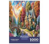 Chiot Mignon Puzzle Art Déco 1000 Pièces Cottage d' Automne Jigsaw Puzzle Jeu De Famille Idées Cadeaux pour Adultes Et Enfants À Partir De 12 Ans 70x50cm/1000pcs
