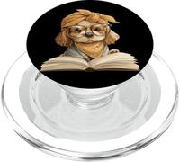 Chiot Ouvert Lecture Chien Amoureux Graphique Portrait Rond PopSockets PopGrip pour MagSafe