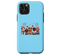 Chiot Patriotique Mignon USA Costumes Feux d'artifice célébration Coque pour iPhone 11 Pro