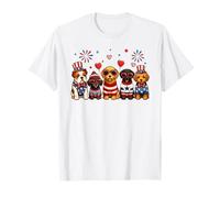 Chiot Patriotique Mignon USA Costumes Feux d'artifice célébration T-Shirt
