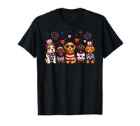 Chiot Patriotique Mignon USA Costumes Feux d'artifice célébration T-Shirt