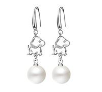 Chiot perle d'oreilles Animal mignon chien perle d'oreilles saint valentin cadeau d'oreilles pour femmes bijoux cadeau Nettoyeur Fournitures Outils Accessoires Cadeaux Bijoux (Silver, One Size)