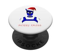 Chiot Play Pups Merry Christmas Bleu LGBTQ PopSockets PopGrip Adhésif
