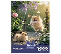 Chiot Pomeranian Puzzle Impossibili 1000Pcs Decorazione per La CASA. Rilassamento E Intelligence per Adulti E Bambini Da 12 Anni 38x26cm/1000pcs