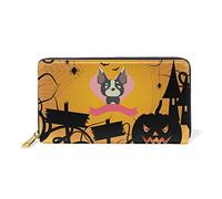 Chiot Potiron Portefeuille Zipper Long Bourse en Cuir Véritable avec Titulaire de la Carte de Crédit pour Téléphone Femmes Fille Hommes