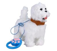 Chiot robot interactif, jouet électronique pour chien de marche, animal de compagnie en peluche de 8,66 x 7,87 x 3,94 pouces avec action d'aboiement, figurine de compagnon en tissu doux, design mignon