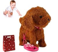 Chiot Robot Realiste Avec TéLéCommande Pour La Laisse, Imitation Vocale, Sons RéAlistes, Mouvements De Langue Et De LéChage, TéLéCommande Pour La Laisse,Chien Robot Intelligent Pour Enfant (C)