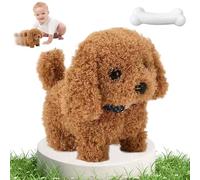 Chiot Robot réaliste, Peluche Chien Interactif pour Enfant, Jouets Chiens électronique interactifs, Chiot En Peluche Qui Marche, Remuer la Queue Simulation Puppy, pour Enfants Cadeaux d'anniversaire