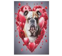 Chiot Rose Puzzle Adulte 1000 Pièces Artisanat Cadeau Famille Puzzles Classique 3D Puzzle Jouet en Bois Cadeau Unique Décoration Intérieure (78×53cm)