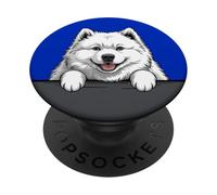 Chiot Samoyède de Poche Souriant PopSockets PopGrip Adhésif