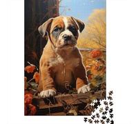 Chiot Scène d Automne Puzzle 1000 Pièces Papier pour Adultes Paysage d Automne Jeu de Puzzle 1000 Pièces Détente Famille 70x50cm/1000pcs