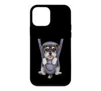 Chiot Schnauzer Miniature Amusant dans Un Porte-bébé. Amoureux des Chiens Coque pour iPhone 12 Mini