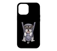 Chiot Schnauzer Miniature Amusant dans Un Porte-bébé. Amoureux des Chiens Coque pour iPhone 12 Pro Max
