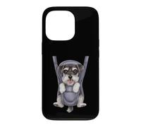 Chiot Schnauzer Miniature Amusant dans Un Porte-bébé. Amoureux des Chiens Coque pour iPhone 13 Pro