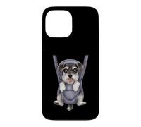Chiot Schnauzer Miniature Amusant dans Un Porte-bébé. Amoureux des Chiens Coque pour iPhone 13 Pro Max
