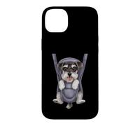 Chiot Schnauzer Miniature Amusant dans Un Porte-bébé. Amoureux des Chiens Coque pour iPhone 14 Plus