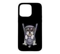 Chiot Schnauzer Miniature Amusant dans Un Porte-bébé. Amoureux des Chiens Coque pour iPhone 15 Pro Max