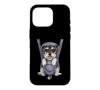 Chiot Schnauzer Miniature Amusant dans Un Porte-bébé. Amoureux des Chiens Coque pour iPhone 16 Pro