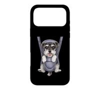 Chiot Schnauzer Miniature Amusant dans Un Porte-bébé. Amoureux des Chiens Coque pour iPhone 17 Pro Max