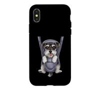 Chiot Schnauzer Miniature Amusant dans Un Porte-bébé. Amoureux des Chiens Coque pour iPhone X/XS