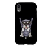 Chiot Schnauzer Miniature Amusant dans Un Porte-bébé. Amoureux des Chiens Coque pour iPhone XR