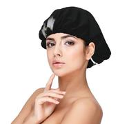 Chiot Schnauzer nain,Bonnet de nuit en satin réglable en soie pour adulte, bonnet de nuit élastique pour femme