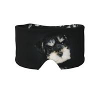 Chiot Schnauzer nain,Masque pour les yeux bloquant la lumière Cache-yeux et cache-oreilles pour le sommeil