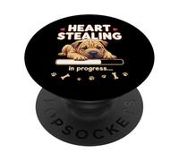 Chiot Shar-Pei en forme de cœur PopSockets PopGrip Adhésif