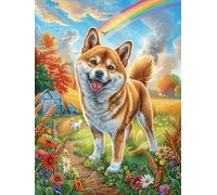 Chiot Shiba Inu dans Une Prairie Fleurie Puzzles 1000 Pièces pour Adultes Educa Challenge Difficile Relaxant Qualité Supérieure Décoration Moderne Cadeau d'anniversaire 1000 PCS