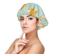 Chiot Shiba Inu mignon,Bonnet de nuit en satin pour adulte - Bonnet de nuit élastique pour femme, couvre-cheveux de nuit