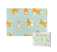 Chiot Shiba Inu Mignon,Puzzle Familial en Bois de 1 000 pièces pour Adultes et Adolescents, décoration d'intérieur