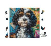 Chiot Shih tzu Cottage 100 Pièces Puzzle Personne Âgée en Carton Rigide Facile Débutant Anti-Stress Stimulation Cognitive Loisir Créatif Petit Prix Premium 28x28cm