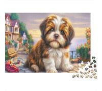 Chiot Shih Tzu par Village Puzzle 1000 Pièces Éducatif, Pet Défi Intellectuel, Cadeau Et Décoration Murale 38x26cm/1000pcs