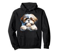 Chiot Shih Tzu regardant par-Dessus Le Bord Portrait Sweat à Capuche