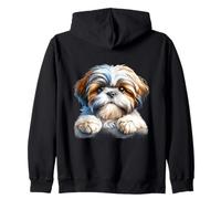 Chiot Shih Tzu regardant par-Dessus Le Bord Portrait Sweat à Capuche