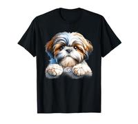 Chiot Shih Tzu regardant par-Dessus Le Bord Portrait T-Shirt