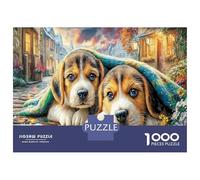 Chiot sous Couverture 1000 Pièces Puzzle À Faire Soi-même pour Mettre À L'épreuve Sa Logique Chien BAigle Puppies Excellent pour Animer Une Fête Et Faire Plaisir À Un Amateur 70x50cm/1000pcs