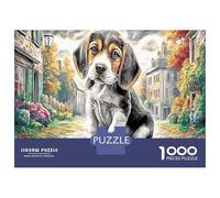 Chiot sur Town Street Puzzle 1000 Pièces pour Adultes Et Enfants Dès 14 Ans Jeux Défi Jouets Éducatifs Pet Urbain Qualité Supérieure Décoration Maison Loisirs Créatifs 52x38cm/1000pcs