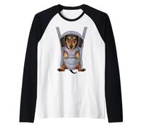 Chiot Teckel Amusant dans Un Porte-bébé. Amoureux des Chiens Manche Raglan