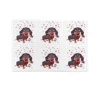 Chiot Teckel, Animal, Amour, flèche, Puzzle de 1000 pièces en Bois, Jeu Familial, décoration Murale pour Adultes et Adolescents