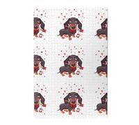 Chiot Teckel, Animal, Amour, flèche, Puzzles de 1000 pièces en Bois, Jeu Familial, décoration Murale pour Adultes et Adolescents