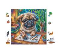 Chiot Voiturelin Writing 100 Pieces Casse-tête Personne Âgée en Voitureton Épais Haute Densité Facile Débutant Thérapie Occupationnelle Anti-Stress Petit Prix 28x28cm