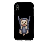 Chiot Yorkshire Terrier Amusant dans Un Porte-bébé. Amoureux des Chiens Coque pour iPhone XS Max