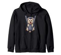 Chiot Yorkshire Terrier Amusant dans Un Porte-bébé. Amoureux des Chiens Sweat à Capuche