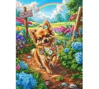 Chiot Yorkshire Terrier dans Une Prairie Fleurie Puzzle 1000 Pièces pour Adultes Design Artistique Educa Challenge Difficile Assemblage Amusant Cadeau Unique Décoration 1000 PCS