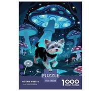 Chiot Yorkshire Terrier pour Adultes Puzzles 1000 Pièces Animal Décoration Jeu De Défi Familial Jeux Éducatifs Cadeaux d'anniversaire pour Noël Tueur Ennuyeux 38x26cm/1000pcs