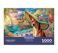 Chiotes dans la scène Confortable 1000 Pièce Chapeau de Jardins Papier Écologique Puzzle Premium Décompression du Jeu Éducatif Le Idée Cadeau 52x38cm/1000pcs