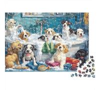 Chiots Bain Temps Fun Puzzles 1000 Pièces, Chiots s'amusant au Bain, Jeu de création et logique, décoration Murale, Cadeau d'anniversaire
