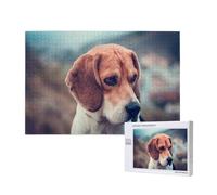 Chiots Beagle Chiens Animaux de Compagnie Beagle,Puzzle Familial en Bois de 1 000 pièces pour Adultes et Adolescents, décoration d'intérieur
